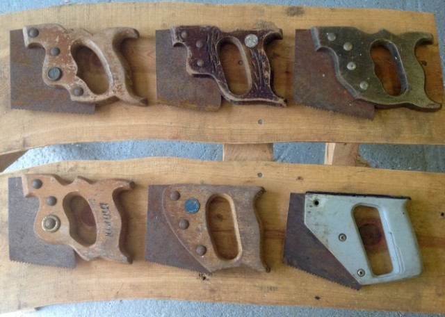 A section of old shorthand saws.